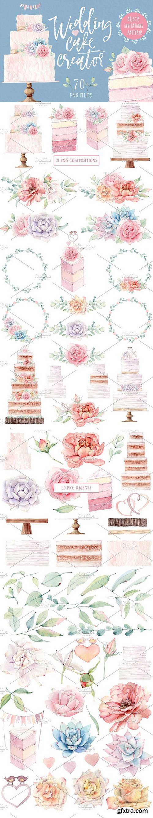 CM - WEDDING CAKE CREATOR watercolor set 1490261