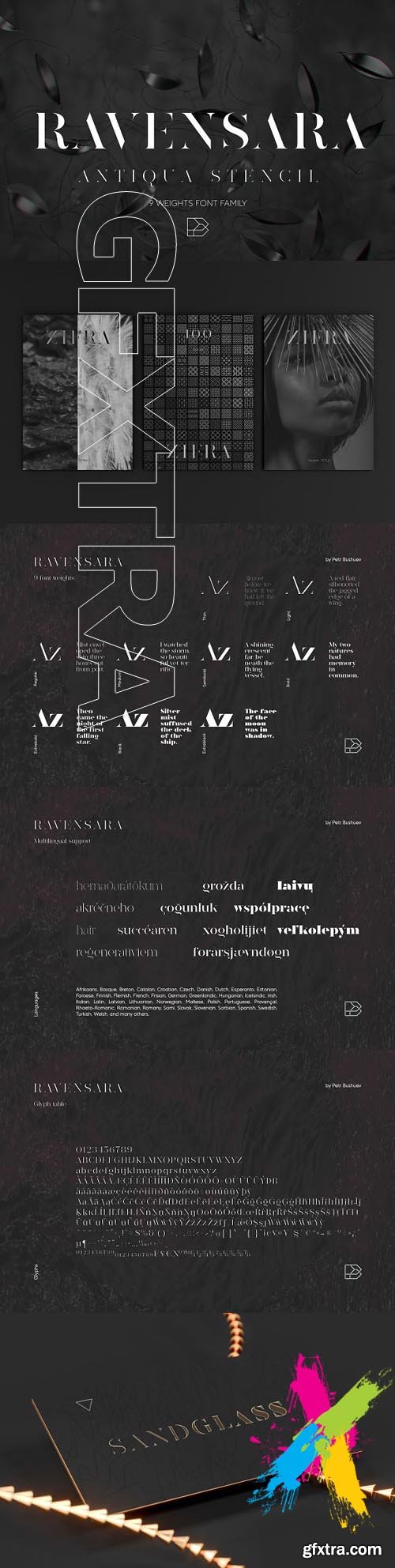 CM - Ravensara Stencil 9 fonts 1554455