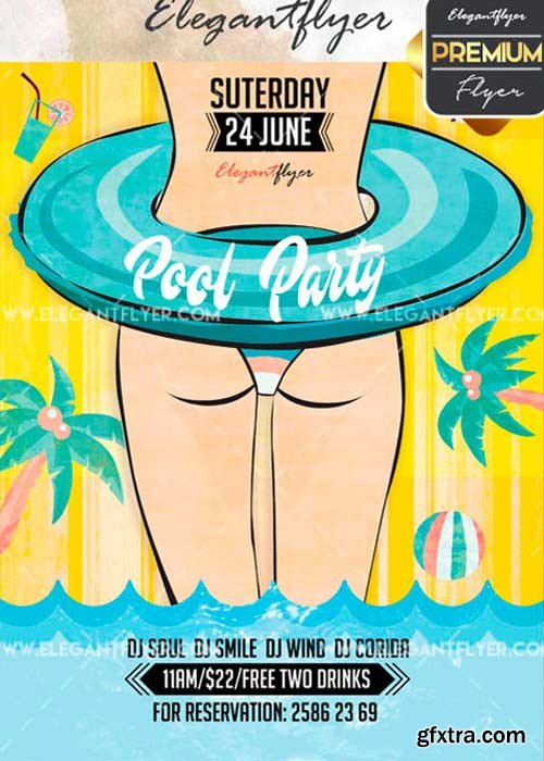 Summer Pool Party V44 Flyer PSD Template + Facebook Cover