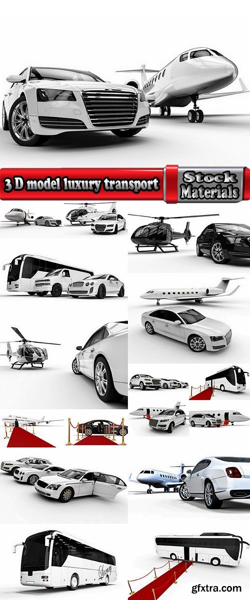 3 D model luxury transport aircraft car SUV helicopter airbus 17 HQ Jpeg