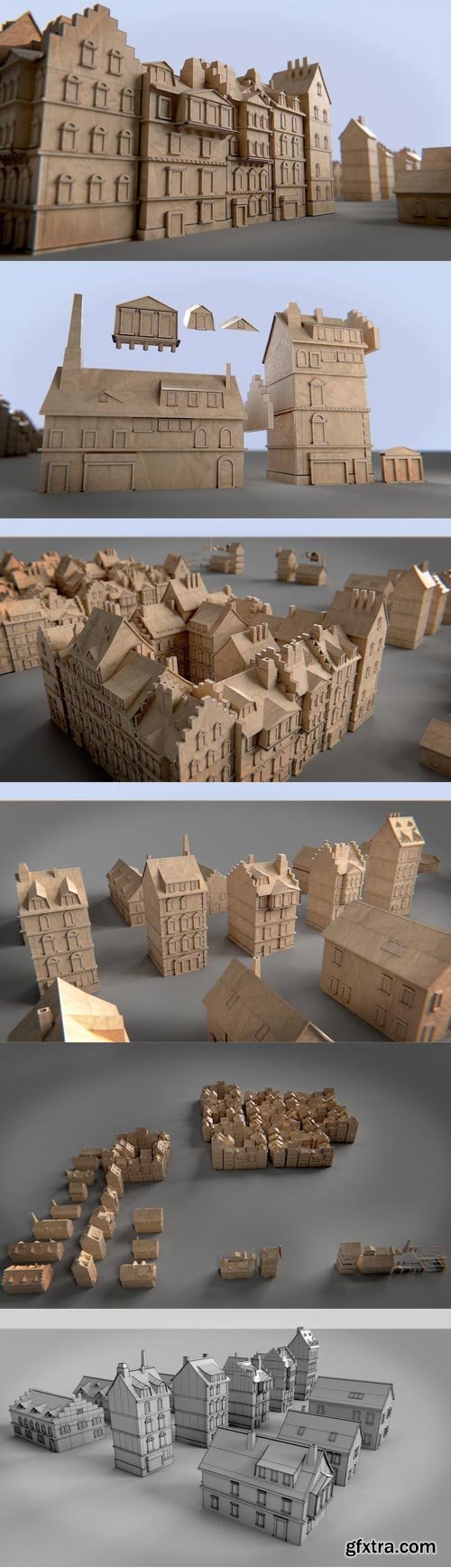 CgTrader - Paper Buildings and Building Model Kit
