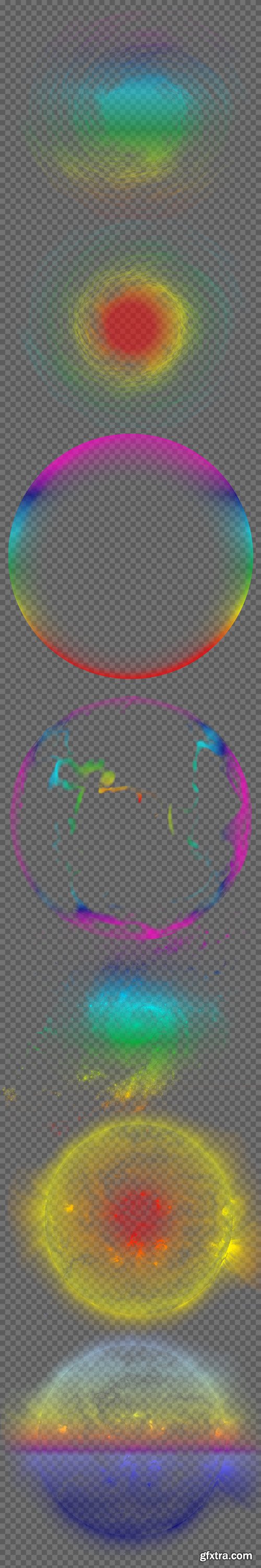 Circles of fairies on a transparent background