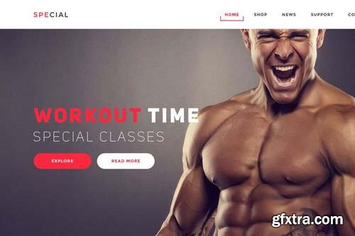 Gym and Fitness Landing Page Psd Template