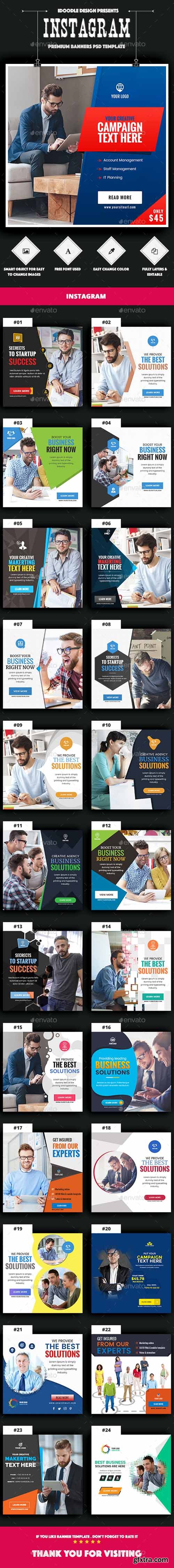 GR - Multipurpose, Business, Startup Instagram Banners Ad - 25PSD 20153043