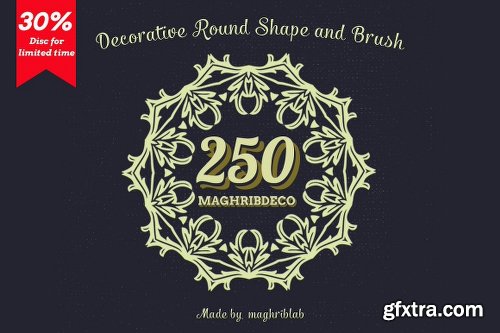 CreativeMarket 250 Decorative Round Shape and Brush 23325