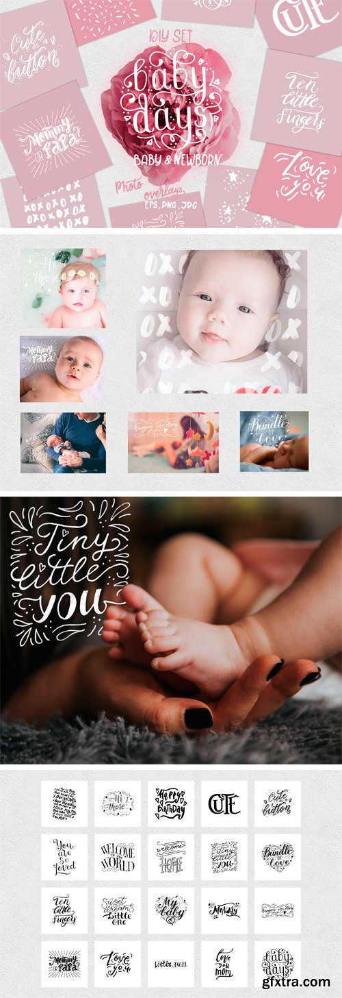 CM 1554990 - Baby & Newborn Photo Overlays SET