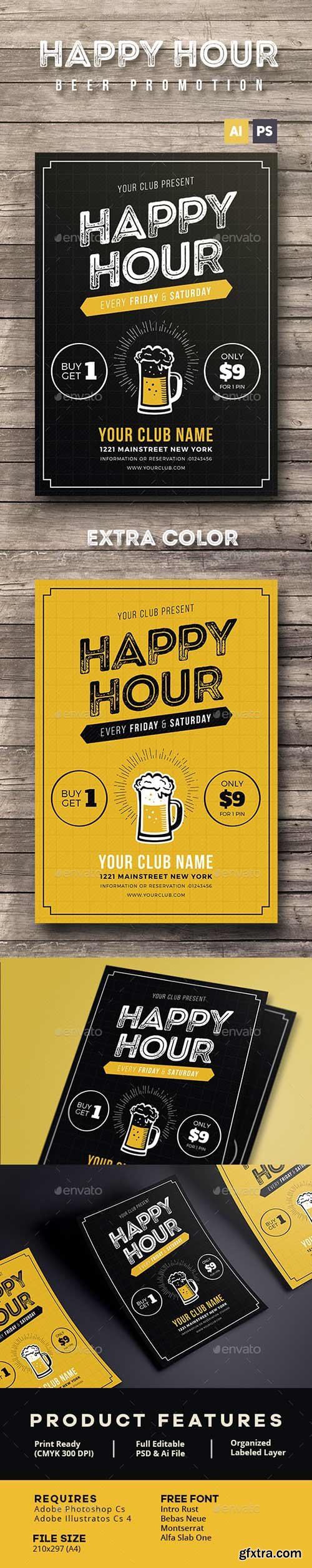 Graphicriver - Happy Hour Beer Promotion Flyer / Poster 16267985