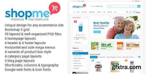 ThemeForest - ShopMe v1.0 - Ecommerce Multipurpose PSD Template - 11355038