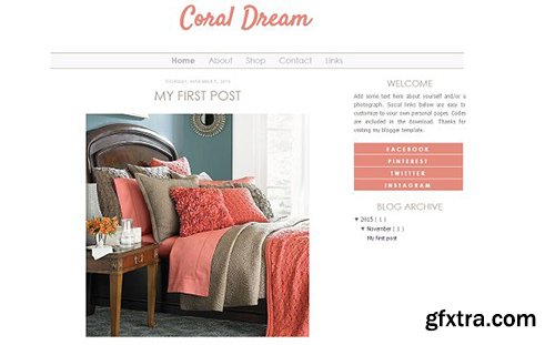 Coral Blogger Template - CM 431720
