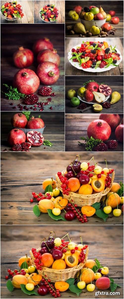 Fruits and berries, ripe pomegranate 10X JPEG