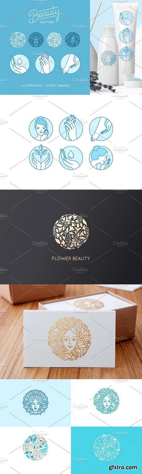 CM - Beauty set - vector logos and badges 875940