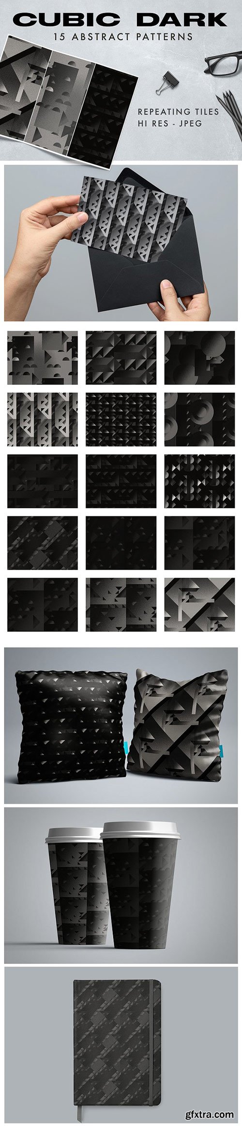 CM - Cubic Dark Abstract Patterns 1293375