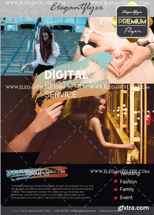 Digital Photo V25 Flyer PSD Template + Facebook Cover