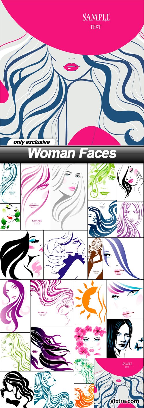 Woman Faces - 25 EPS