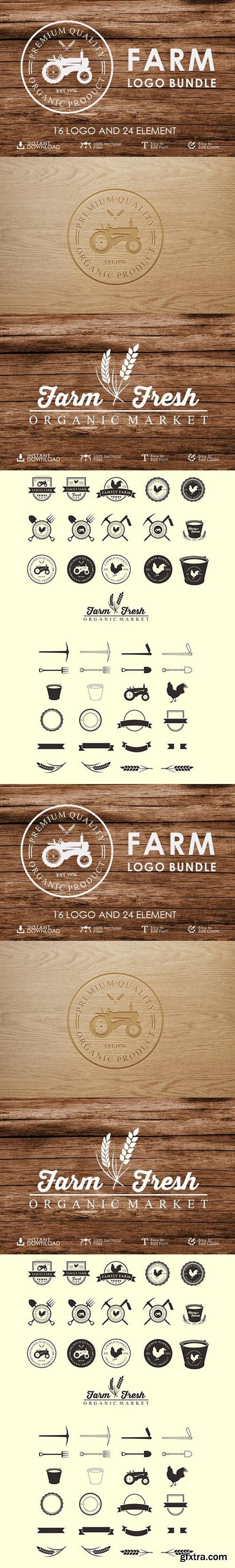 CM - Set of vintage farm logo 1505722