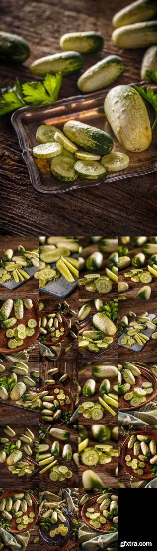 Stock Photo - Fresh organic cucumbers