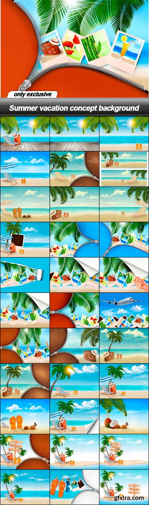 Summer vacation concept background - 34 EPS