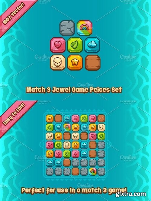 CM - Match 3 Jewel Game Pieces Set 374101