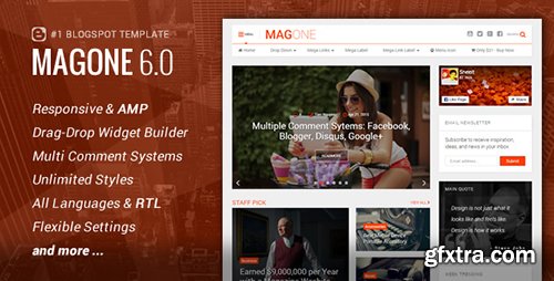 ThemeForest - MagOne v6.2.6 - Responsive News Magazine & Blogger Template - 12016203