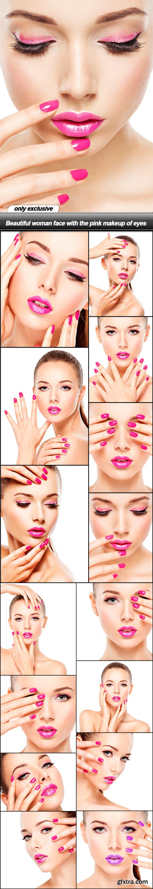 Beautiful woman face with the pink makeup of eyes - 15 UHQ JPEG
