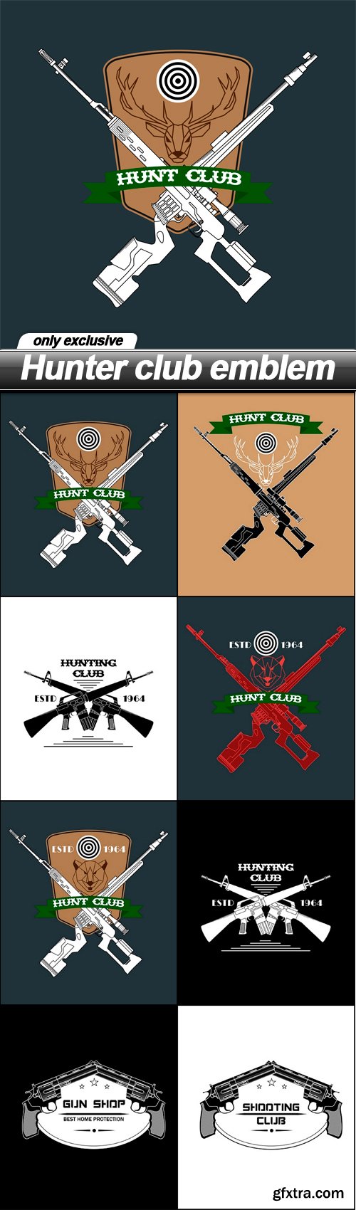 Hunter club emblem - 8 EPS