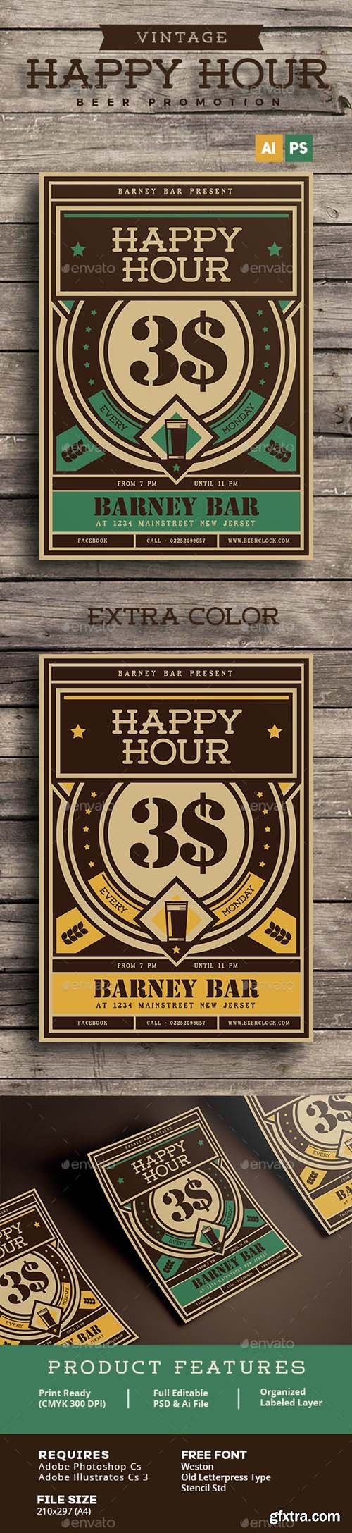 GR - Vintage Happy Hour Beer Promotion 15328385