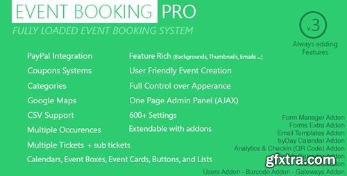 CodeCanyon - Event Booking Pro v3.91 - WP Plugin [paypal or offline] - 5543552
