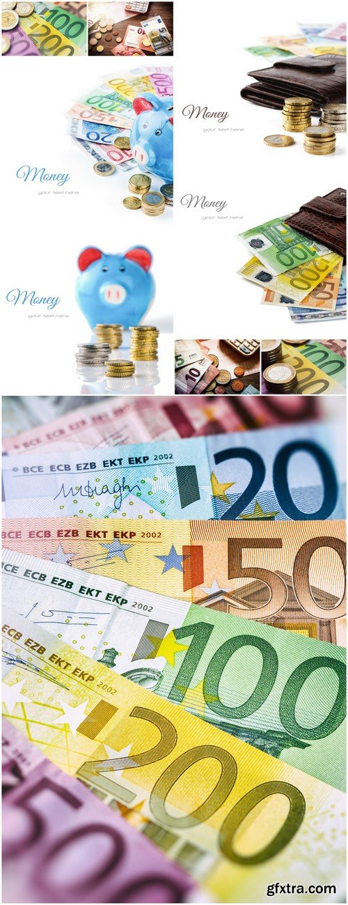 Euro banknotes and coins 9X JPEG