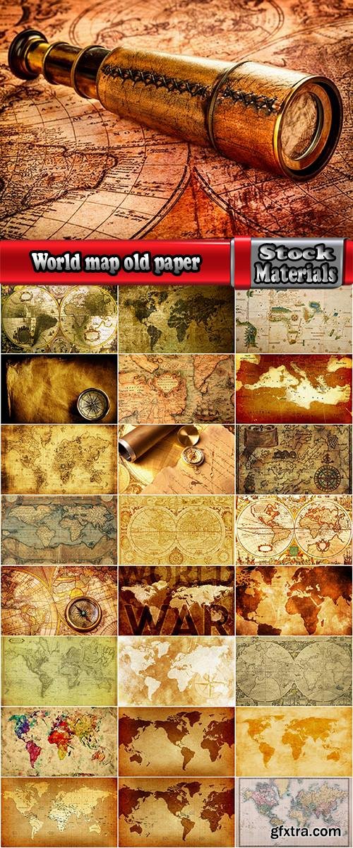 World map old paper continent country travel 25 HQ Jpeg