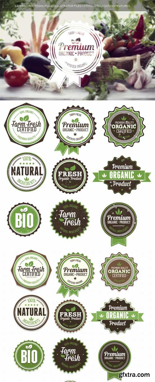 Superpremium badges bundle - Organic and Eco set 1