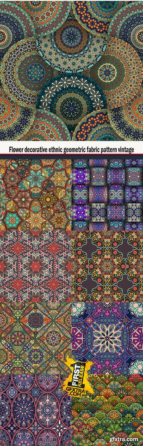 Flower decorative ethnic geometric fabric pattern vintage