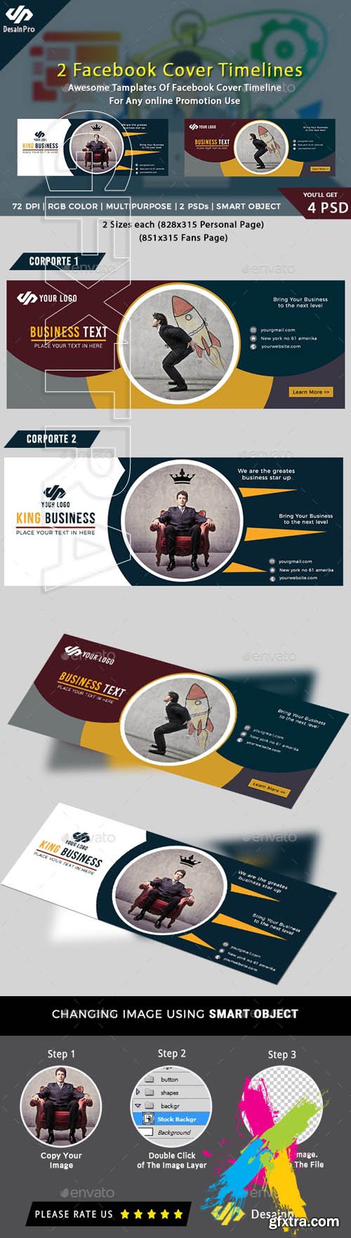 Graphicriver - 2 Business Corporate Facebook Cover Template 20144743