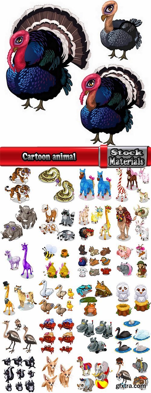 Cartoon animal collection of fairytale characters for children\'s illustration 25 EPS