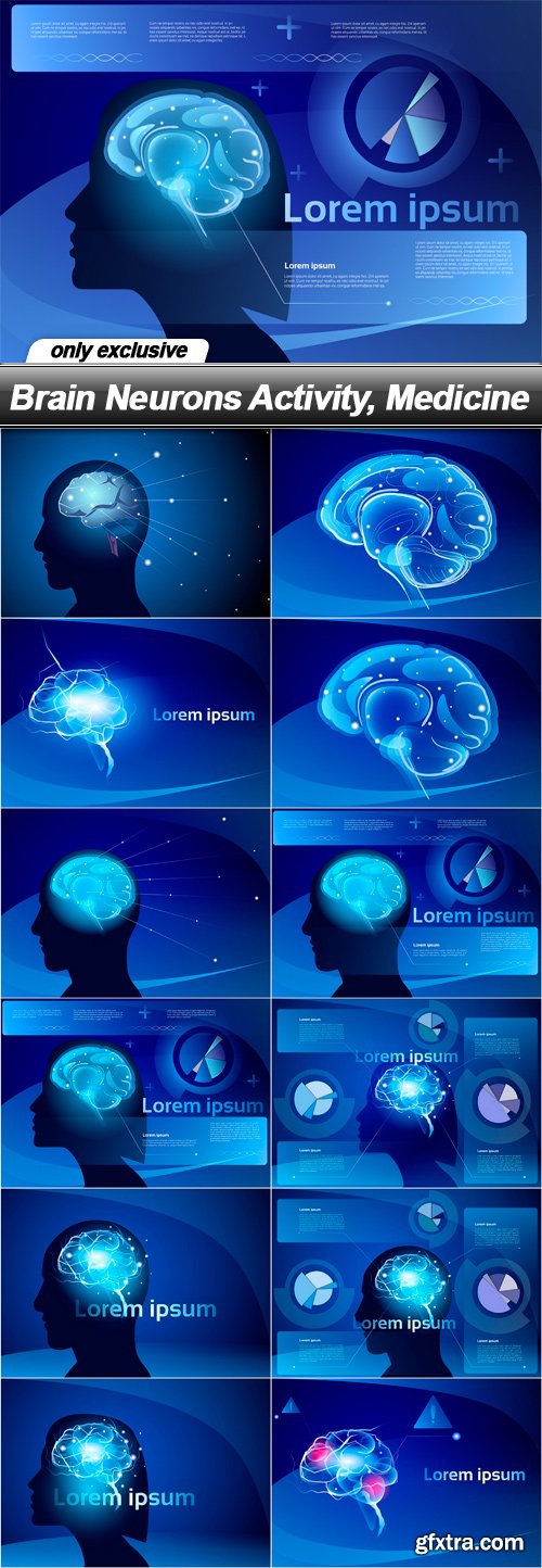 Brain Neurons Activity, Medicine - 12 EPS