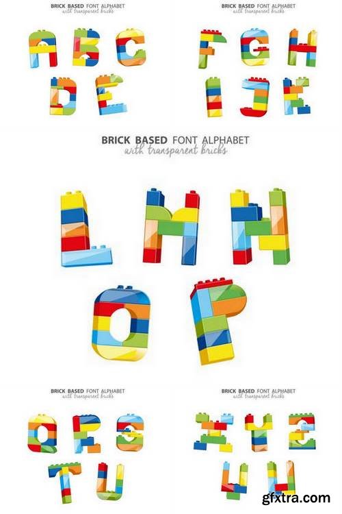 Alphabet Created from Playing Bricks