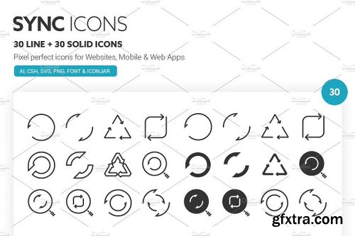 CreativeMarket Sync Icons 1324117