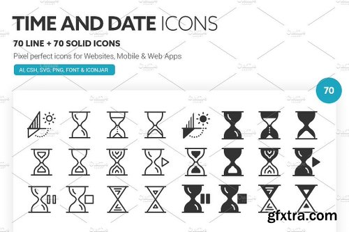 CreativeMarket Time and Date Icons 1324124