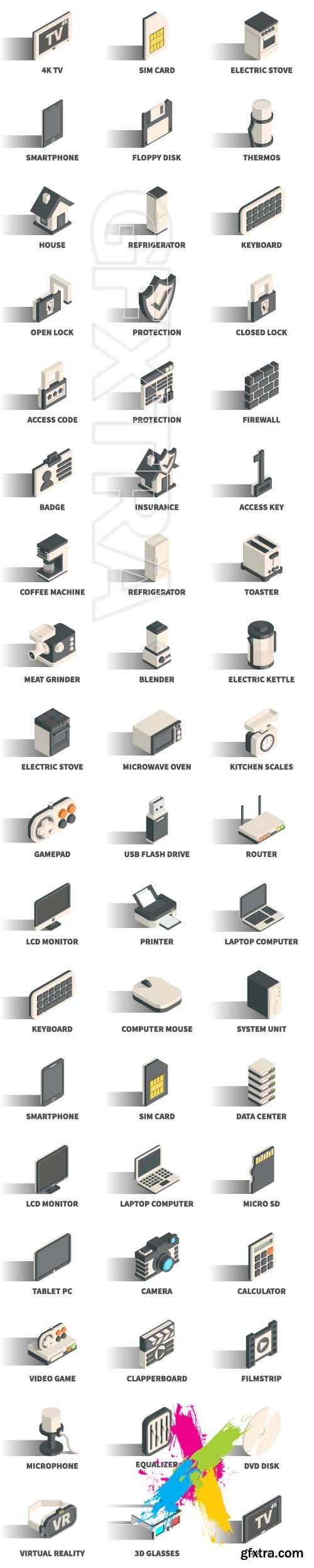Isometric and web icon vector 14