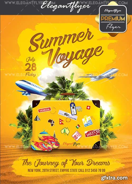 Voyage V25 Flyer PSD Template + Facebook Cover
