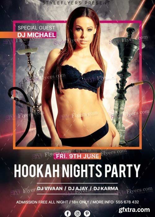 Hookah Nights Party V24 PSD Flyer Template