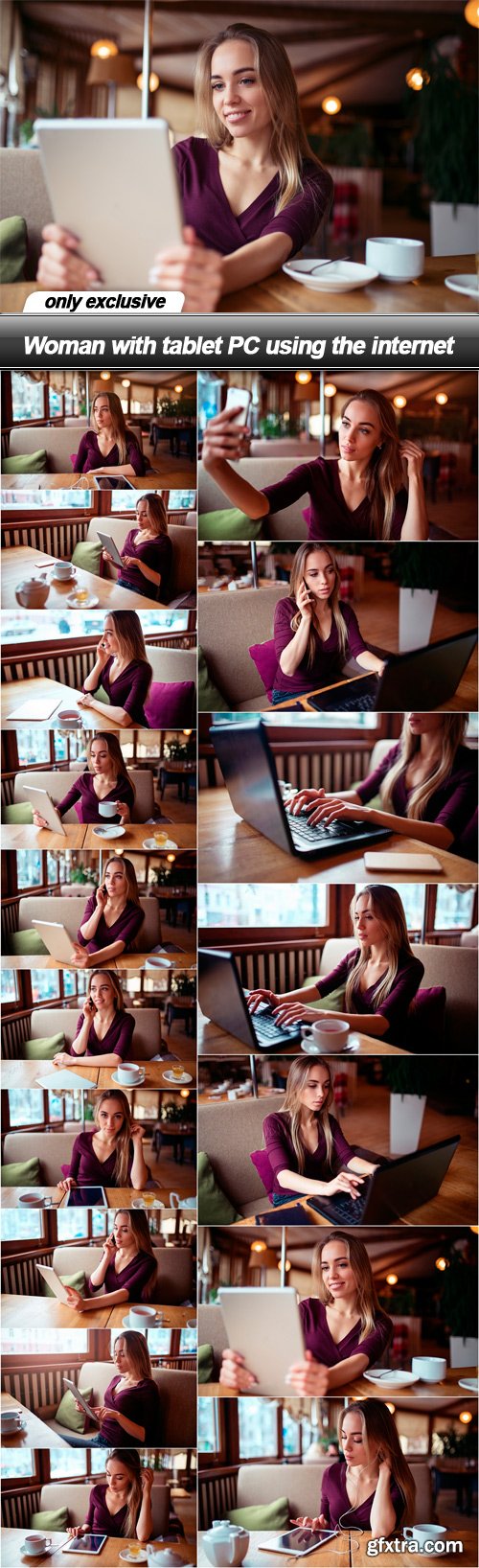 Woman with tablet PC using the internet - 17 UHQ JPEG