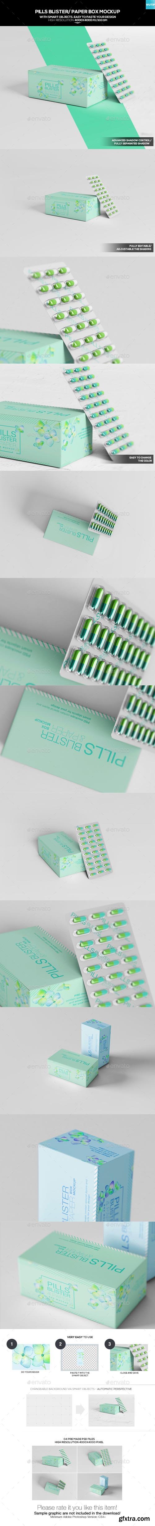 GR - Pills Blister/ Paper Box Mockup 20267518