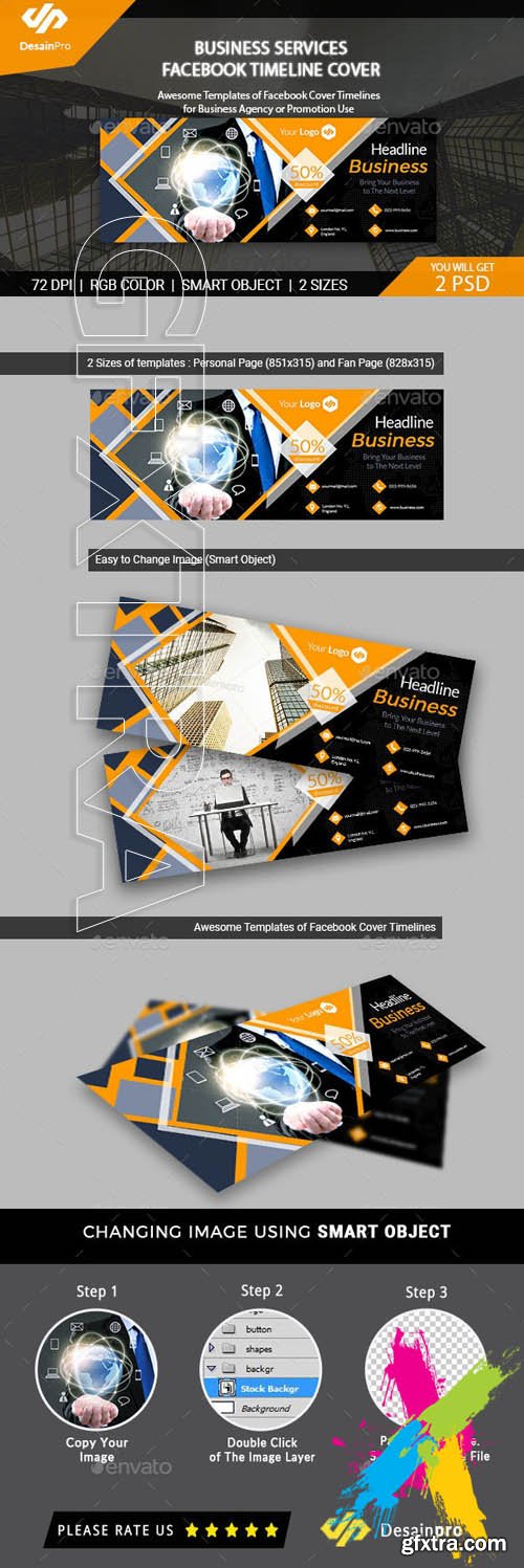 Graphicriver - Business Solution Facebook Cover Template 20223508