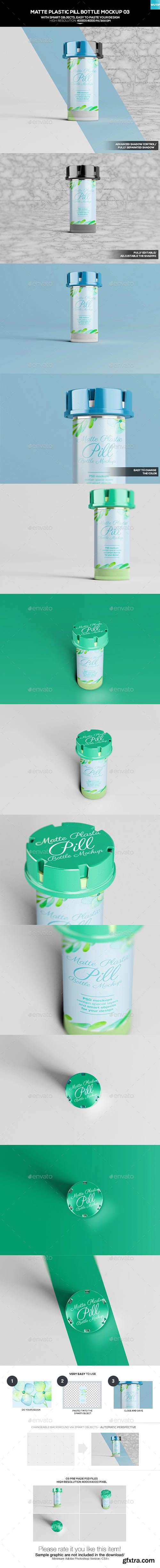 Graphicriver - Matte Plastic Pill Bottle Mockup 03 20276002
