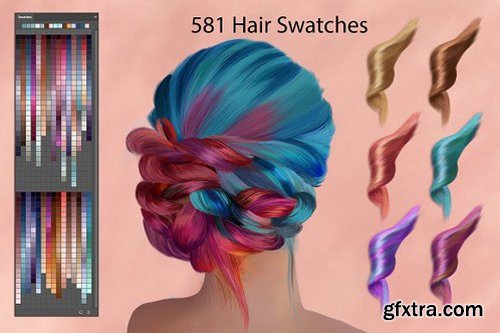 CM - Hair Swatches for Digital Painting 1573631