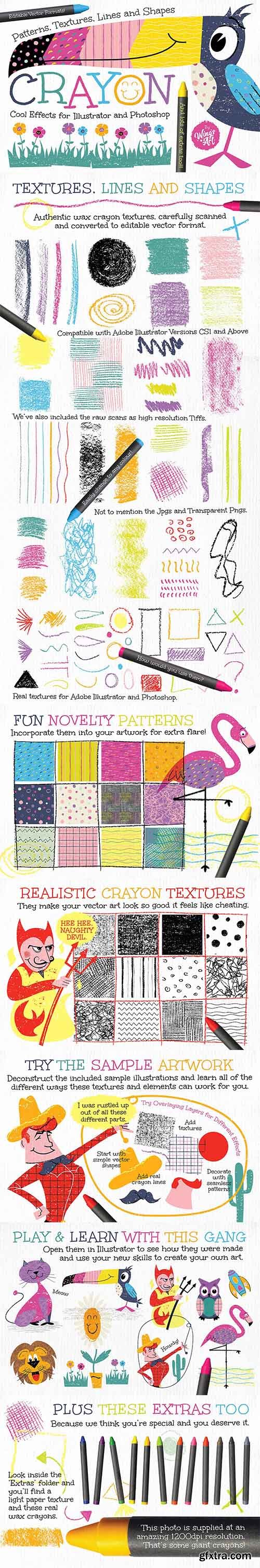 Wax Crayon Patterns and Textures - CM 1409141