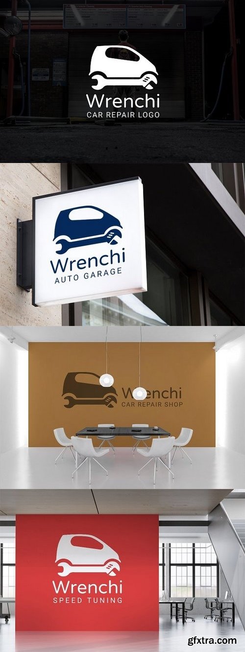 CM - Wrenchi : Car Repair or Auto Repair Logo 1658415