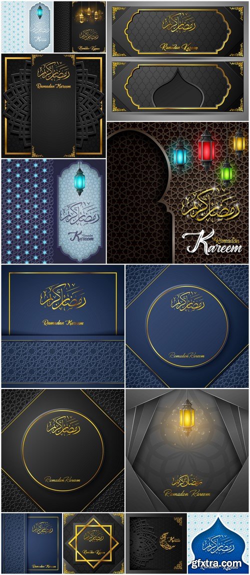 Ramadan Kareem vector greeting card 18X EPS