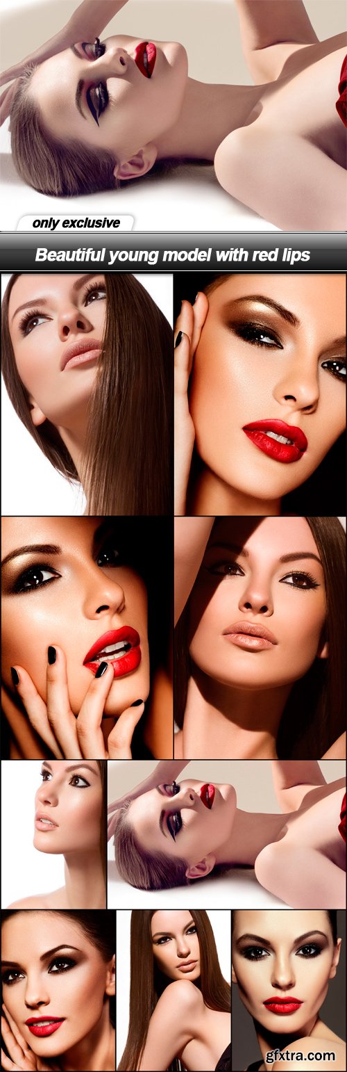 Beautiful young model with red lips - 9 UHQ JPEG