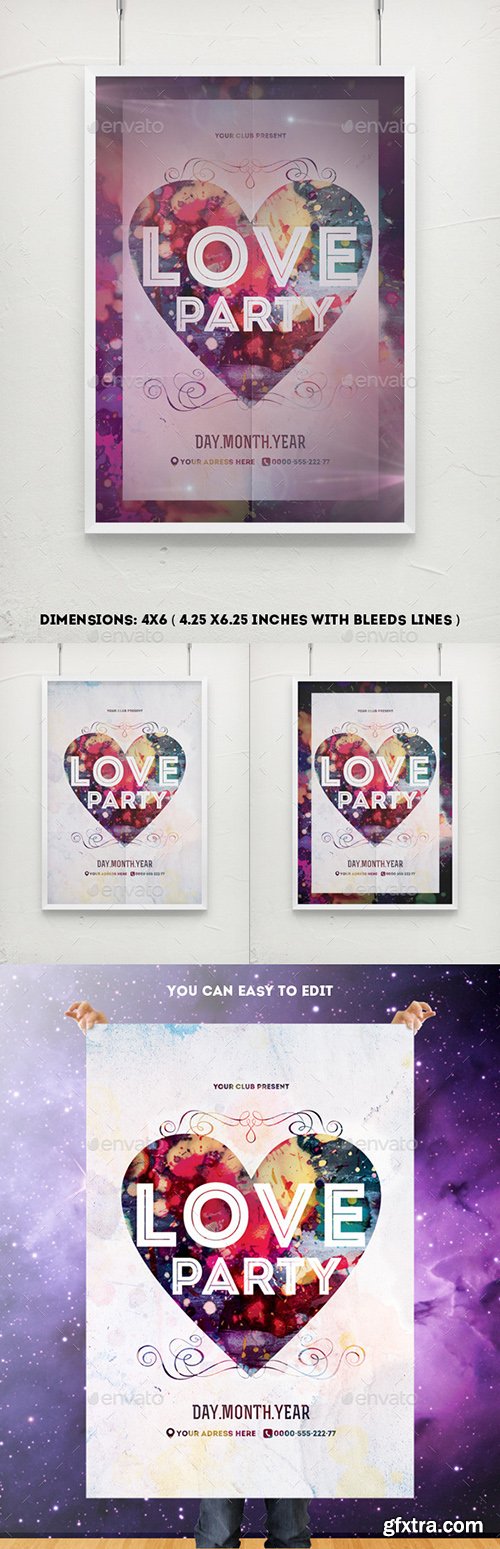 Graphicriver Bright Love Party Poster Template 10033614